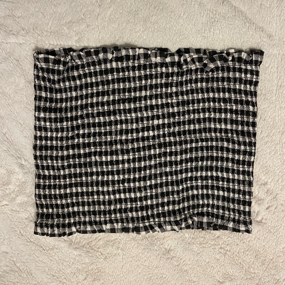 L.A. Hearts Check-Print Tube Top Size M
